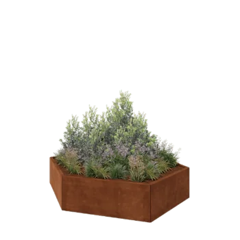 Саксии за цветя от кортенова стомана - Шестоъгълник - 199,3 x 173,2 x 40 cm - без основа