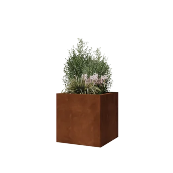 Саксии за цветя от кортенова стомана - Квадрат - 50 x 50 x 50 cm - без основа
