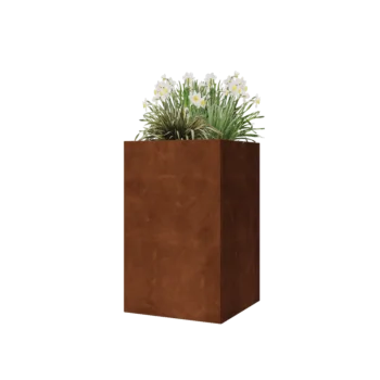 Саксии за цветя от кортенова стомана - Квадрат - 50 x 50 x 80 cm - без основа