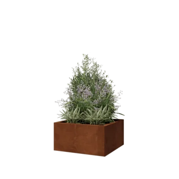 Саксии за цветя от кортенова стомана - Квадрат - 60 x 60 x 30 cm - без основа