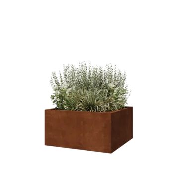 Саксии за цветя от кортенова стомана - Квадрат - 80 x 80 x 40 cm - без основа