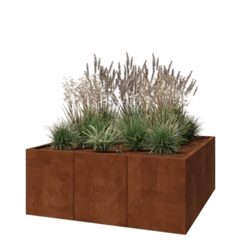 Саксии за цветя от кортенова стомана XXL - Квадрат - 150 x 150 x 60 cm - без основа
