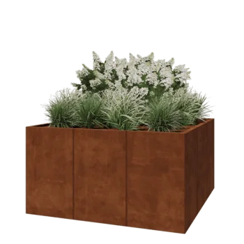 Саксии за цветя от кортенова стомана XXL - Квадрат - 150 x 150 x 80 cm - без основа