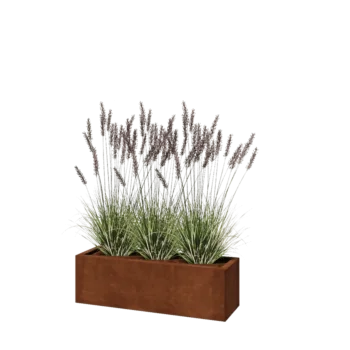 Саксии за цветя от кортенова стомана - Правоъгълник - 100 x 30 x 30 cm - без основа