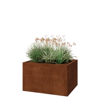 Саксии за цветя от кортенова стомана - Правоъгълник - 100 x 80 x 60 cm - без основа