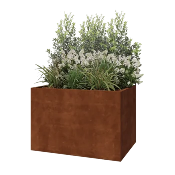 Саксии за цветя от кортенова стомана - Правоъгълник - 120 x 80 x 80 cm - без основа