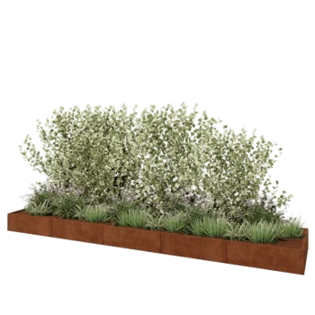 Саксии за цветя от кортенова стомана XXL - Правоъгълник - 500 x 100 x 30 cm - Със основа