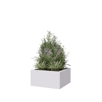 Саксии за цветя от стомана - Квадрат - 60 x 60 x 30 cm - RAL9010 матов (бял) - Със основа