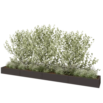 Саксии за цветя от стомана XXL - Правоъгълник - 480 x 50 x 30 cm - RAL7016 матов (антрацитено сиво) - Със основа