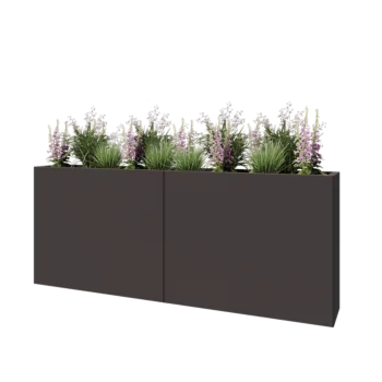 Саксии за цветя от стомана XXL - Правоъгълник - 200 x 30 x 80 cm - RAL7016 матов (антрацитено сиво) - без основа
