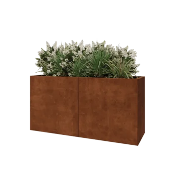 Саксии за цветя от кортенова стомана XXL - Правоъгълник - 160 x 50 x 80 cm - без основа