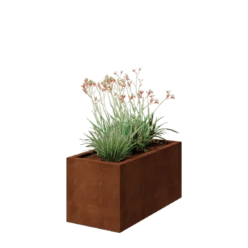 Саксии за цветя от кортенова стомана - Правоъгълник - 100 x 50 x 50 cm - Заварен - Със основа