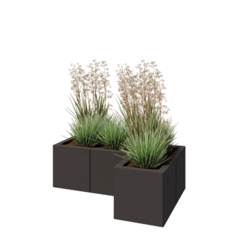 Саксии за цветя от стомана - Г-образна форма - 90 x 60 x 30 cm - друг RAL цвят - без основа