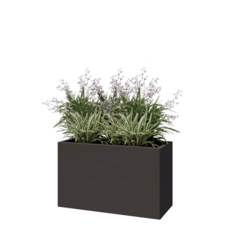 Саксии за цветя от стомана - Правоъгълник - 100 x 40 x 60 cm - RAL7016 матов (антрацитено сиво) - без основа