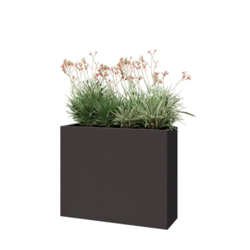 Саксии за цветя от стомана - Правоъгълник - 100 x 30 x 80 cm - RAL7016 матов (антрацитено сиво) - без основа