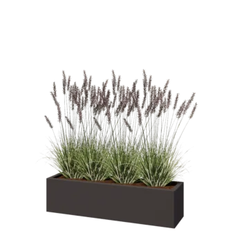 Саксии за цветя от стомана - Правоъгълник - 120 x 30 x 30 cm - RAL7016 матов (антрацитено сиво) - без основа