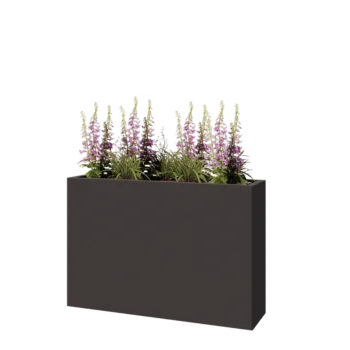 Саксии за цветя от стомана - Правоъгълник - 120 x 30 x 80 cm - RAL7016 матов (антрацитено сиво) - без основа