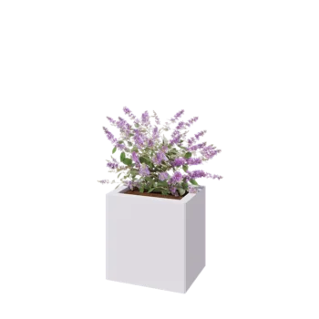 Саксии за цветя от стомана - Правоъгълник - 40 x 30 x 40 cm - RAL9010 матов (бял) - Със основа