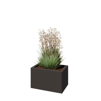 Саксии за цветя от стомана - Правоъгълник - 50 x 30 x 30 cm - друг RAL цвят - Със основа