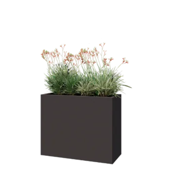 Саксии за цветя от стомана - Правоъгълник - 100 x 40 x 80 cm - RAL7016 матов (антрацитено сиво) - без основа