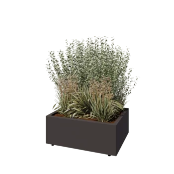 Саксии за цветя от стомана - Правоъгълник - 80 x 60 x 30 cm - друг RAL цвят - Със основа - Със крака