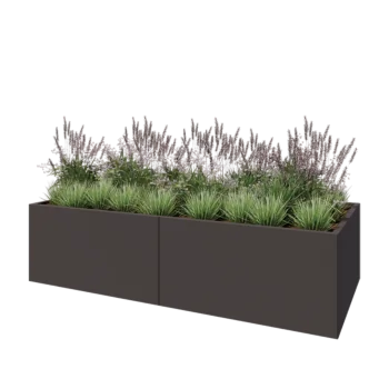 Саксии за цветя от стомана XXL - Правоъгълник - 240 x 100 x 60 cm - друг RAL цвят - Със основа