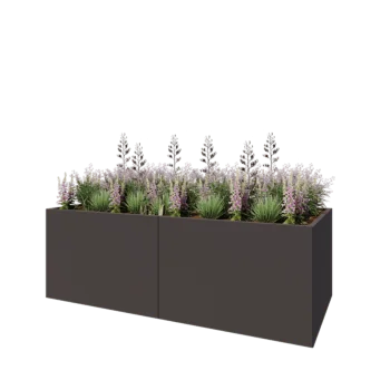 Саксии за цветя от стомана XXL - Правоъгълник - 240 x 100 x 80 cm - RAL7016 матов (антрацитено сиво) - без основа