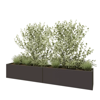 Саксии за цветя от стомана XXL - Правоъгълник - 240 x 40 x 40 cm - RAL7016 матов (антрацитено сиво) - без основа