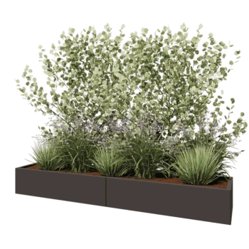 Саксии за цветя от стомана XXL - Правоъгълник - 240 x 50 x 30 cm - RAL7016 матов (антрацитено сиво) - без основа