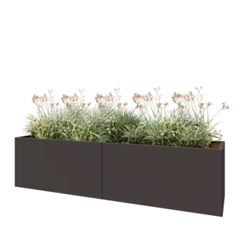 Саксии за цветя от стомана XXL - Правоъгълник - 240 x 60 x 60 cm - RAL7016 матов (антрацитено сиво) - без основа