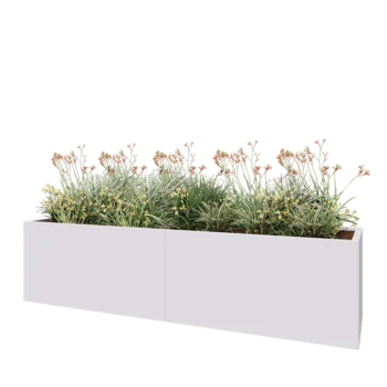 Саксии за цветя от стомана XXL - Правоъгълник - 240 x 60 x 60 cm - RAL9010 матов (бял) - без основа