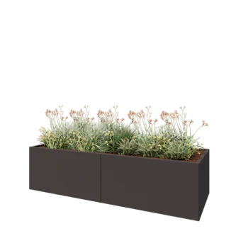 Саксии за цветя от стомана XXL - Правоъгълник - 240 x 80 x 60 cm - RAL7016 матов (антрацитено сиво) - без основа