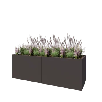 Саксии за цветя от стомана XXL - Правоъгълник - 240 x 80 x 80 cm - RAL7016 матов (антрацитено сиво) - без основа