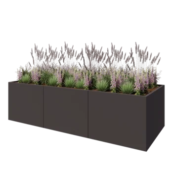 Саксии за цветя от стомана XXL - Правоъгълник - 300 x 120 x 80 cm - друг RAL цвят - без основа