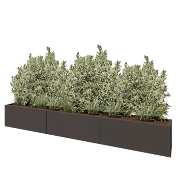 Саксии за цветя от стомана XXL - Правоъгълник - 300 x 30 x 40 cm - друг RAL цвят - без основа