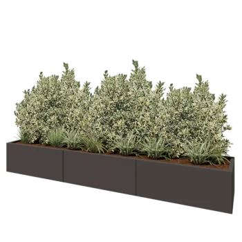 Саксии за цветя от стомана XXL - Правоъгълник - 300 x 50 x 40 cm - друг RAL цвят - без основа