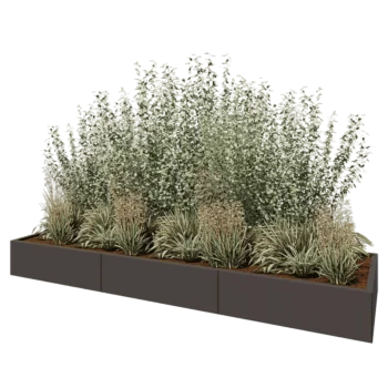 Саксии за цветя от стомана XXL - Правоъгълник - 300 x 80 x 30 cm - RAL7016 матов (антрацитено сиво) - без основа