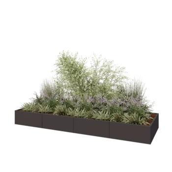 Саксии за цветя от стомана XXL - Правоъгълник - 400 x 120 x 40 cm - друг RAL цвят - без основа