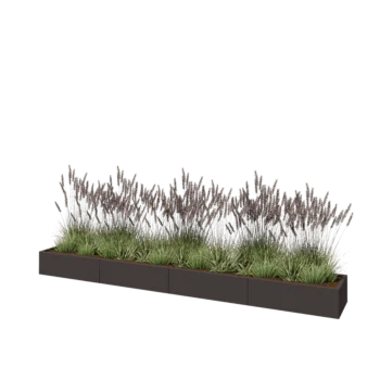 Саксии за цветя от стомана XXL - Правоъгълник - 400 x 50 x 30 cm - друг RAL цвят - без основа