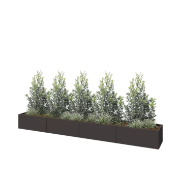 Саксии за цветя от стомана XXL - Правоъгълник - 400 x 50 x 40 cm - друг RAL цвят - без основа