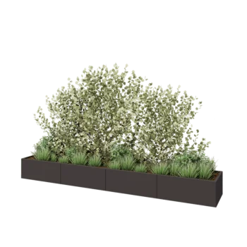 Саксии за цветя от стомана XXL - Правоъгълник - 400 x 60 x 40 cm - друг RAL цвят - без основа