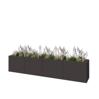 Саксии за цветя от стомана XXL - Правоъгълник - 400 x 60 x 80 cm - друг RAL цвят - без основа