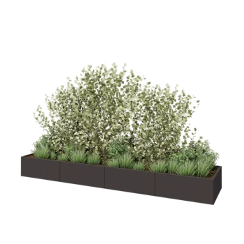 Саксии за цветя от стомана XXL - Правоъгълник - 400 x 80 x 40 cm - друг RAL цвят - без основа