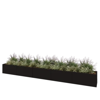 Саксии за цветя от стомана XXL - Правоъгълник - 500 x 50 x 50 cm - RAL9005 матов (черен) - без основа