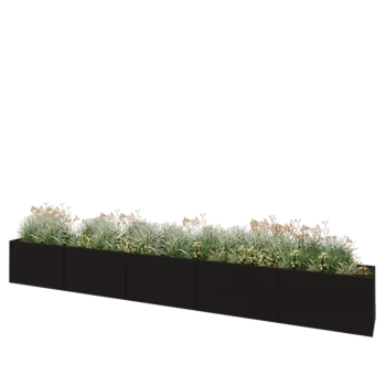 Саксии за цветя от стомана XXL - Правоъгълник - 500 x 50 x 60 cm - RAL9005 матов (черен) - без основа