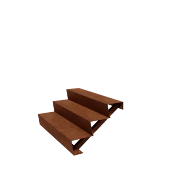 Градинско стълбище от кортенова стомана - 3-стъпало - 72 x 120 x 51 cm