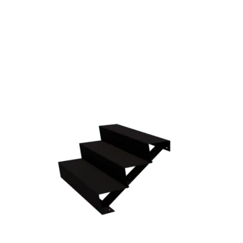 Градинско стълбище от стомана - 3-стъпало - 72 x 100 x 51 cm - RAL9005 матов (черен)