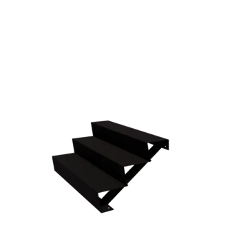Градинско стълбище от стомана - 3-стъпало - 72 x 120 x 51 cm - RAL9005 матов (черен)