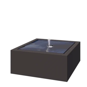 Фонтан от алуминий - Lyra - 100 x 100 x 40 cm - RAL7016 матов (антрацитено сиво) - C LED осветление