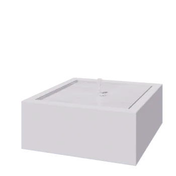 Фонтан от алуминий - Lyra - 100 x 100 x 40 cm - RAL9010 матов (бял) - C LED осветление